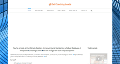 Desktop Screenshot of getcoachingleads.com