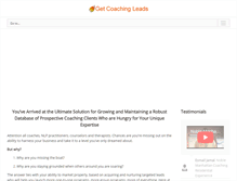 Tablet Screenshot of getcoachingleads.com